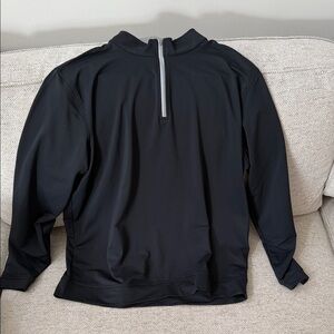 Peter Millar Gray and Black Quarter-Zip Pullover